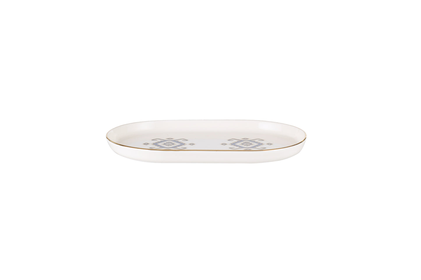 Arabesque Oval Plate - Blue