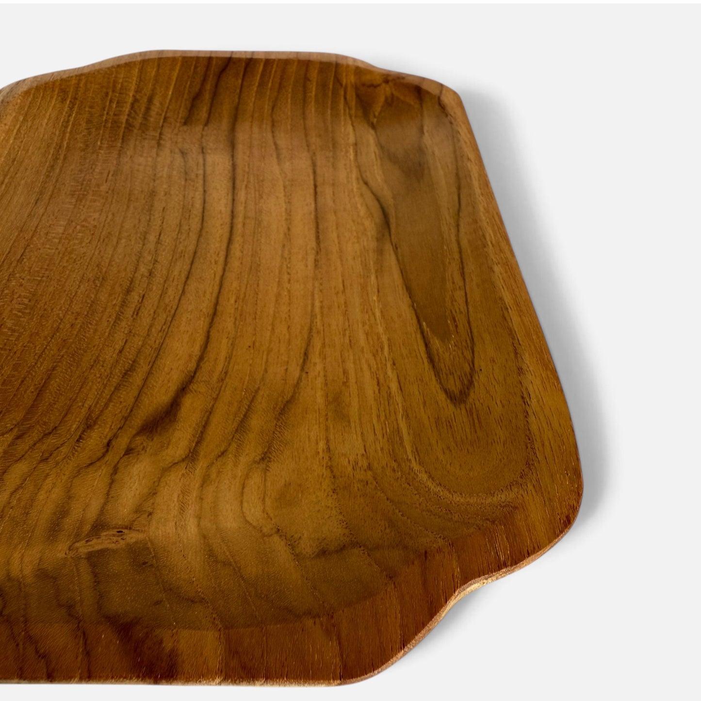 Geometric Teak Plate