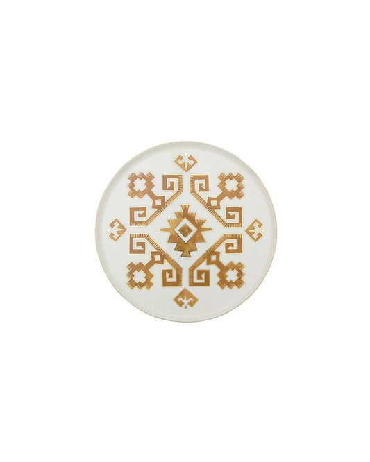 Arabesque Motif Flat Plate - Gold