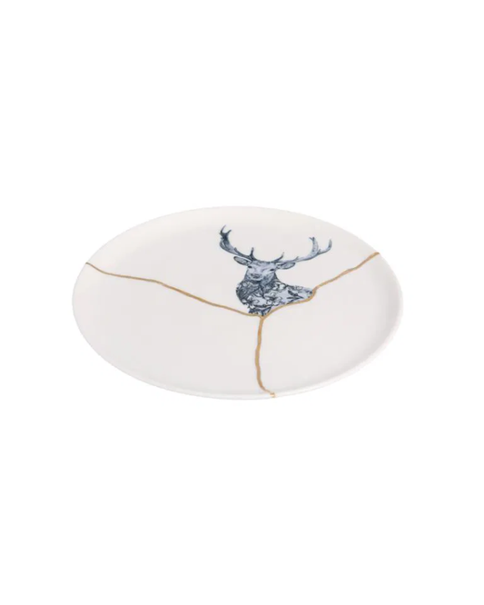 Kintsugi-Inspired Spirits Flat Plate - Deer