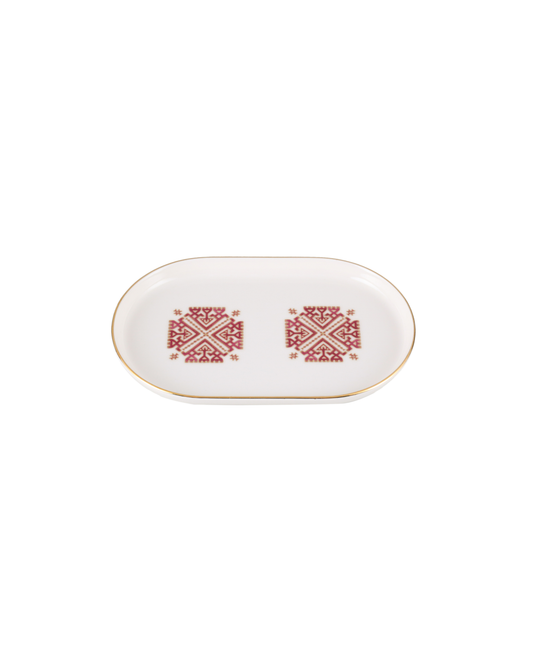 Arabesque Oval Plate - Red