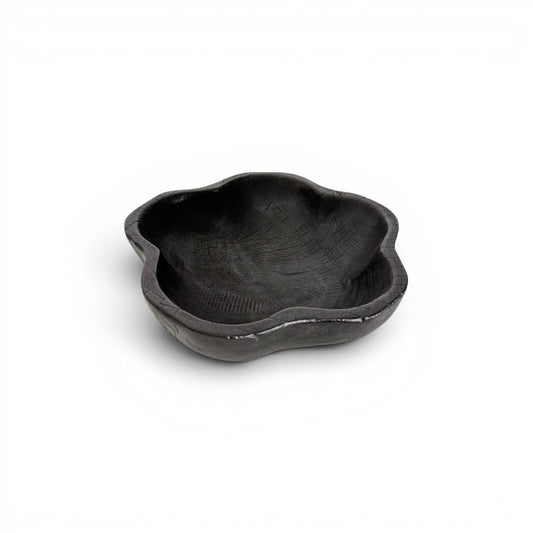 Wavy Teak Wood Bowl