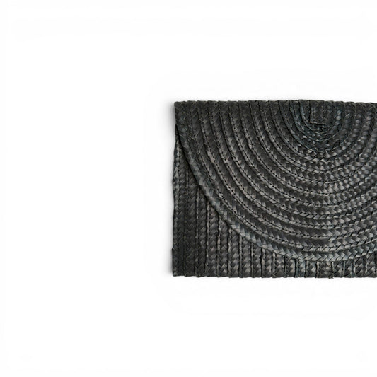 Sophia Palm Clutch - Black