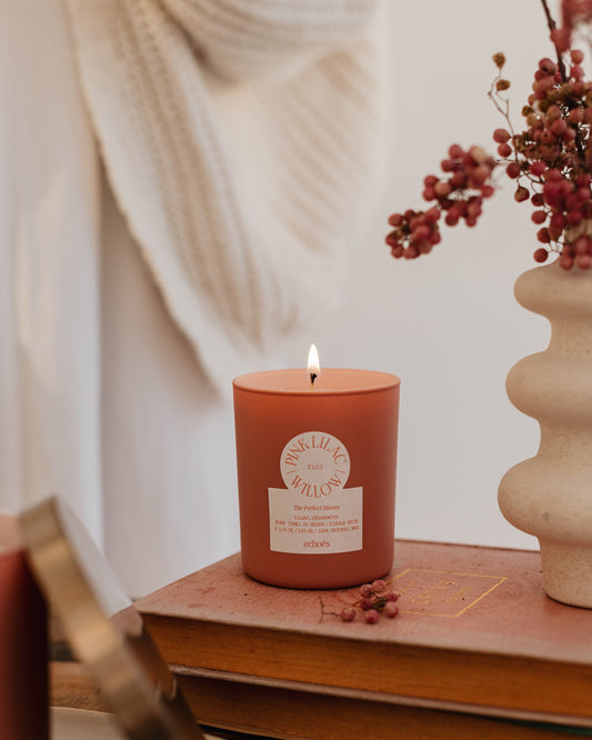 Pink Lilac & Willow - Small Size Natural Candle