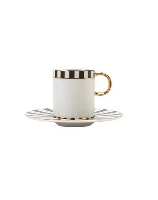 Gilded Palm Coffee Cups - Set of 2