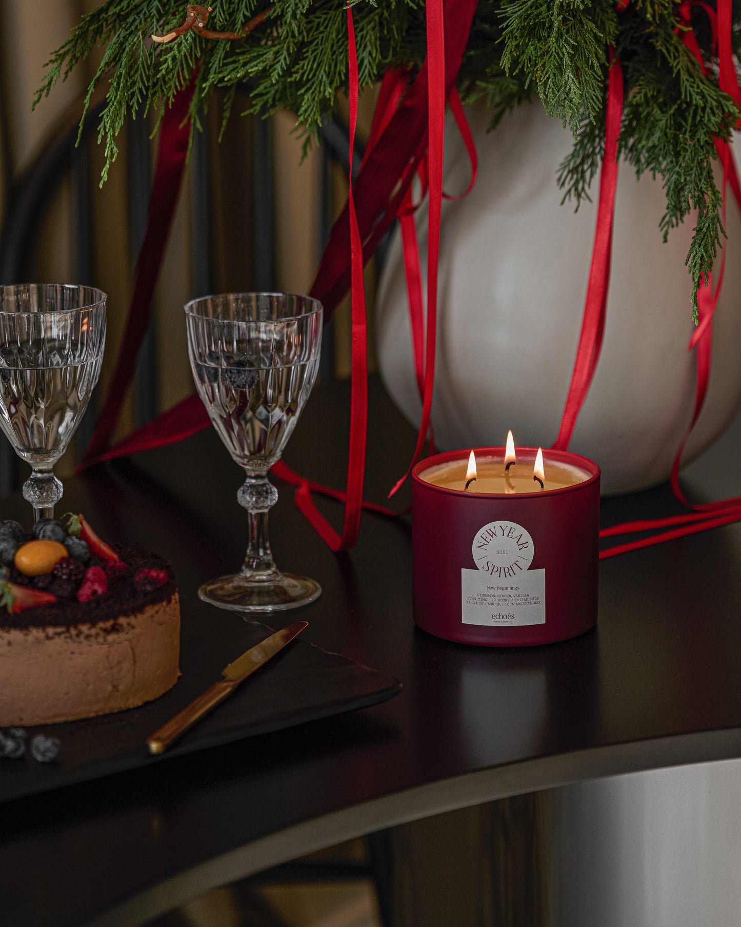 New Year Spirit - Large Size Natural Candle