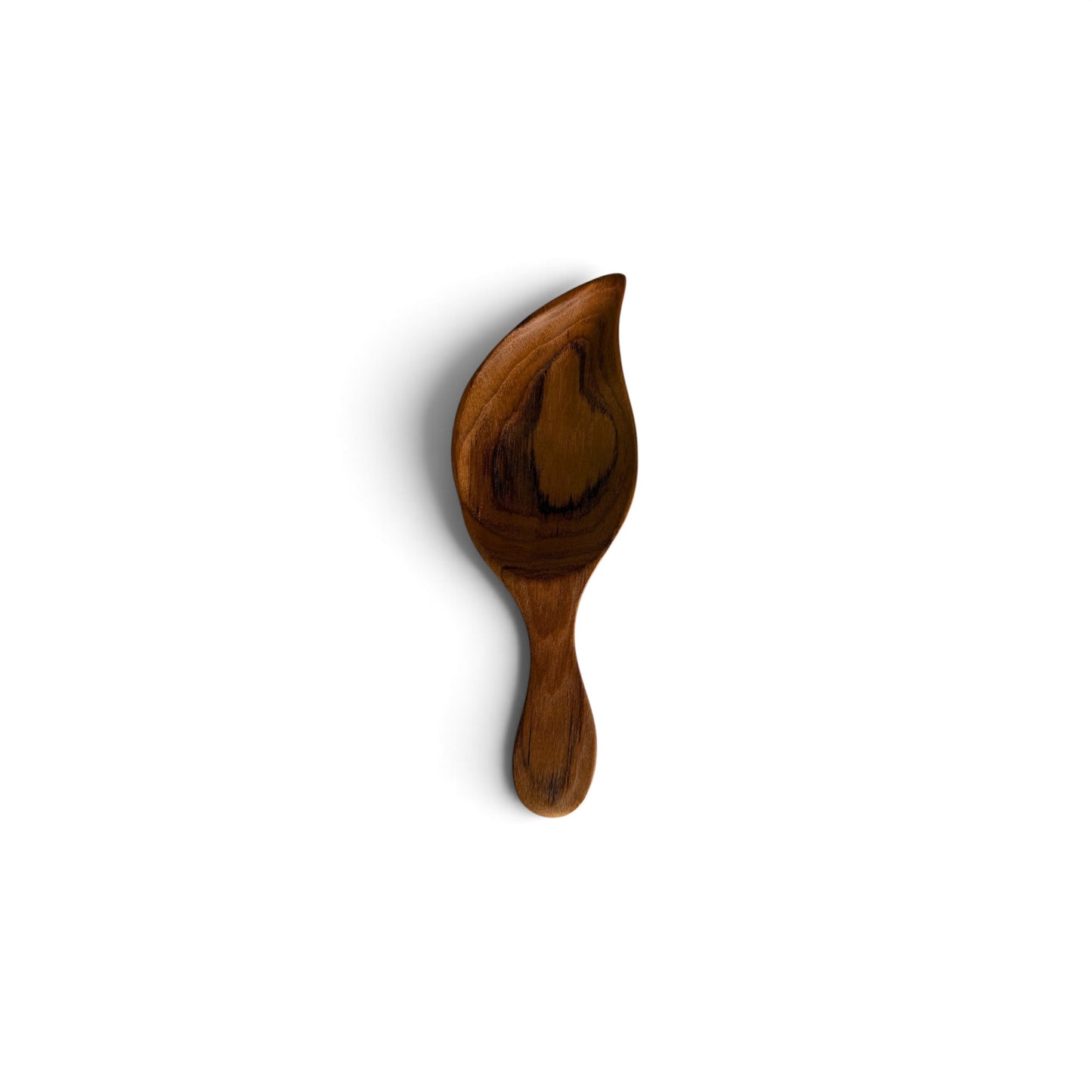 Sculpted Leaf Teak Scoop