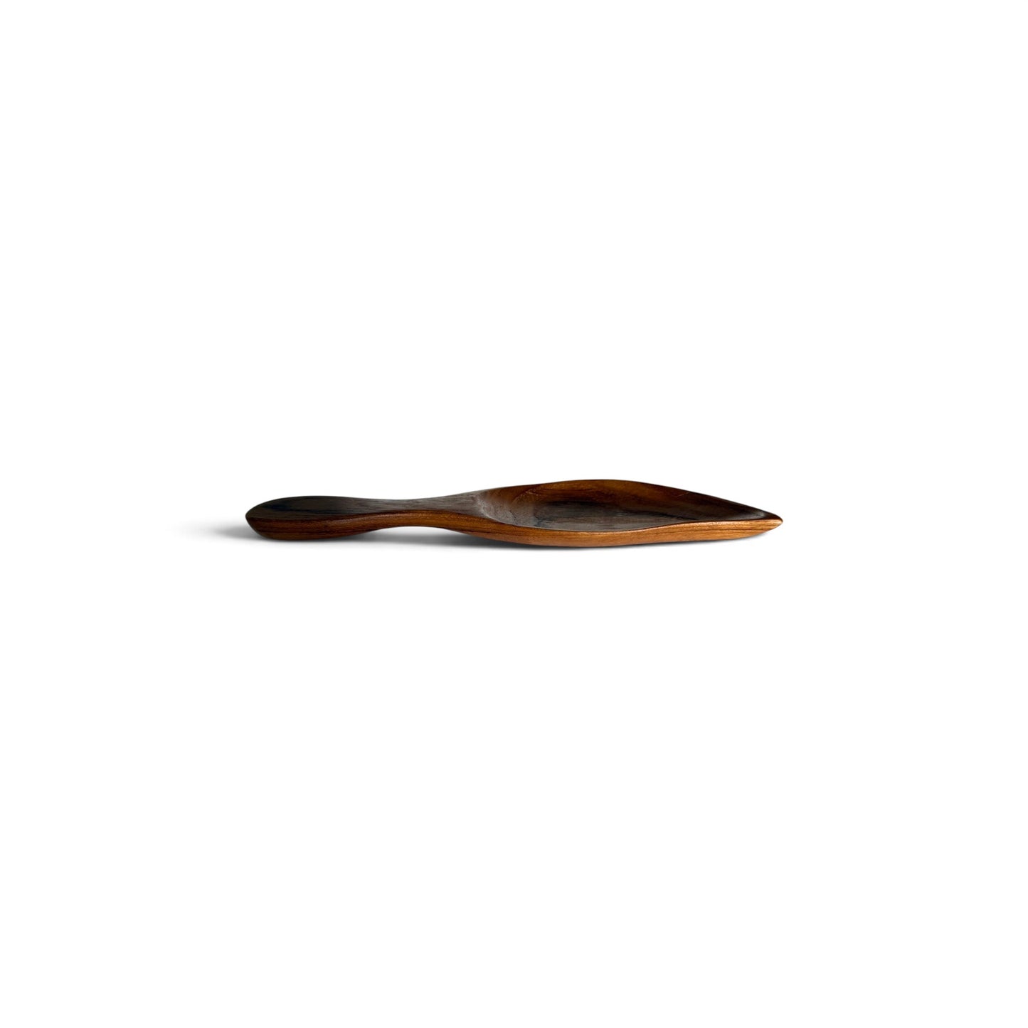 Sculpted Leaf Teak Scoop