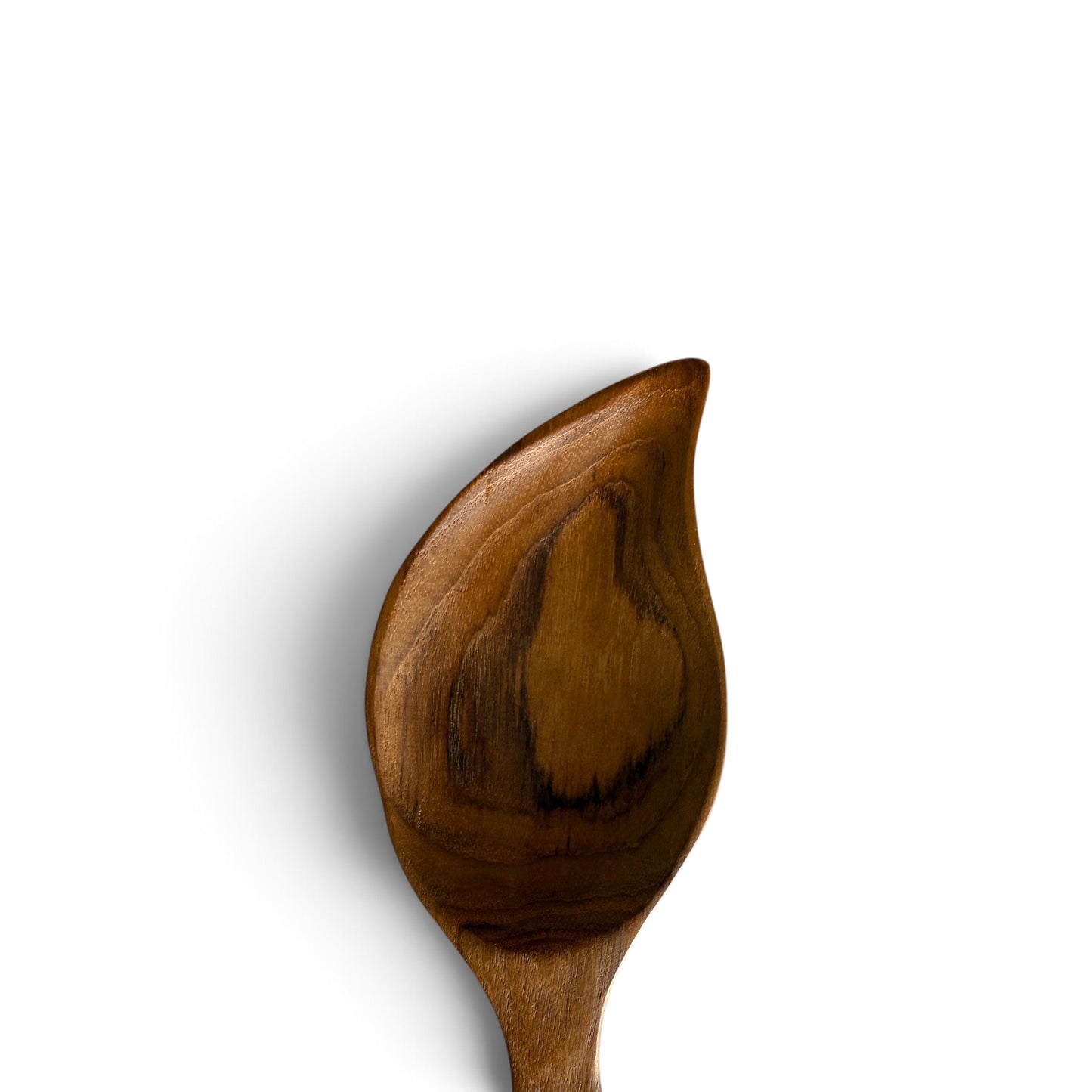 Sculpted Leaf Teak Scoop