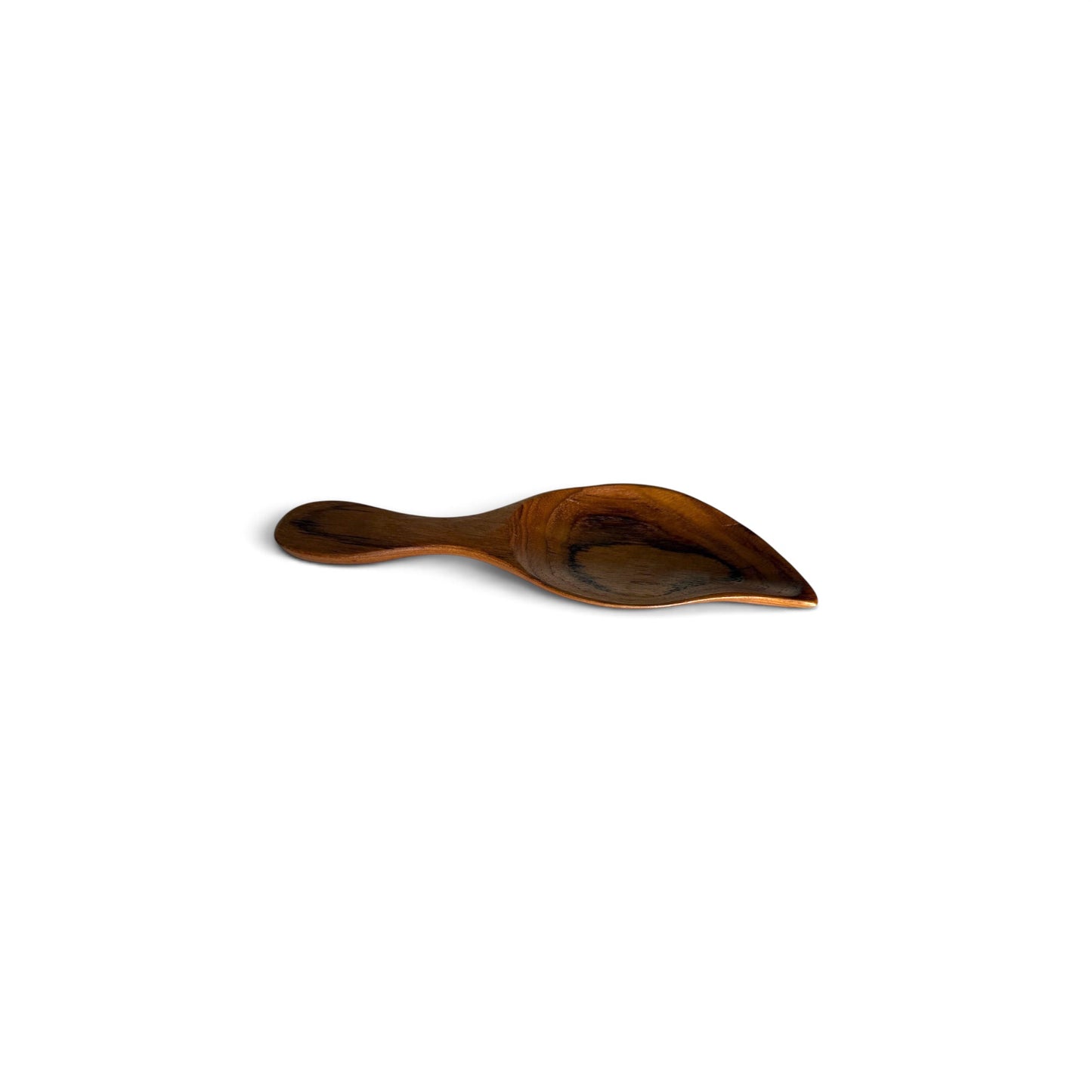 Sculpted Leaf Teak Scoop