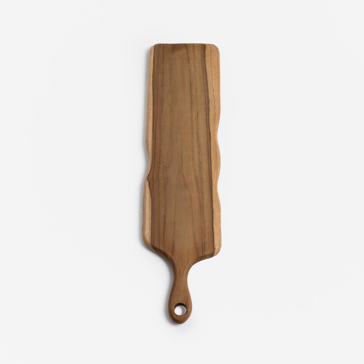 long teak wood chopping board with organic edges| handcrafted