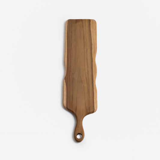 long teak wood chopping board with organic edges| handcrafted