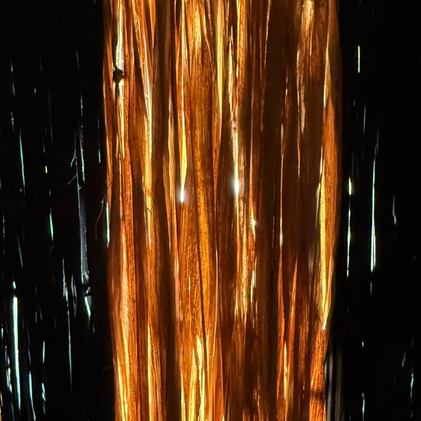 Linear Woven Raffia Lampshade - Striped