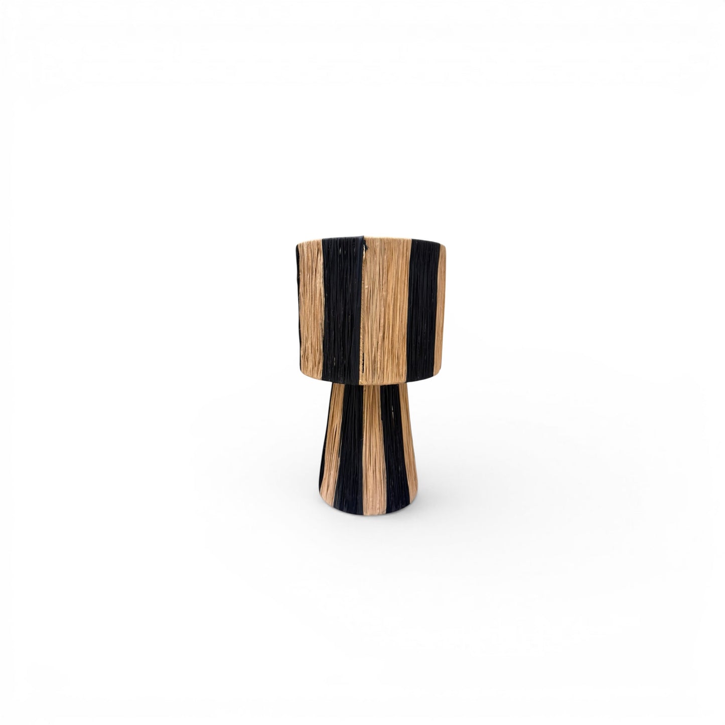 Linear Woven Raffia Lampshade - Striped