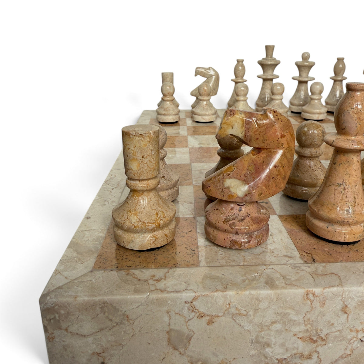Amber Marble Chess Set