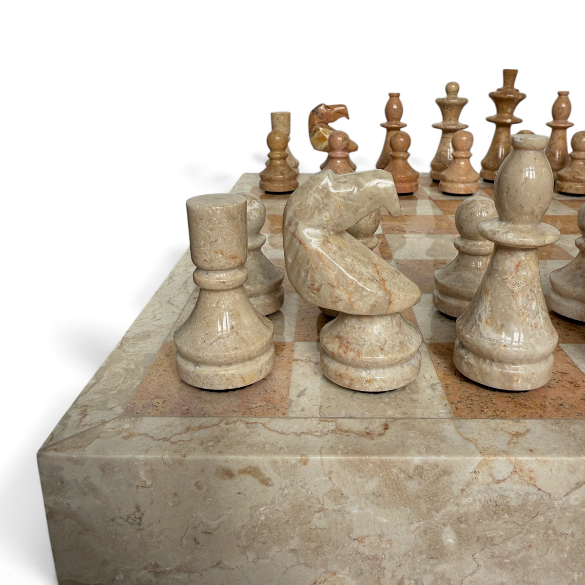 Amber Marble Chess Set