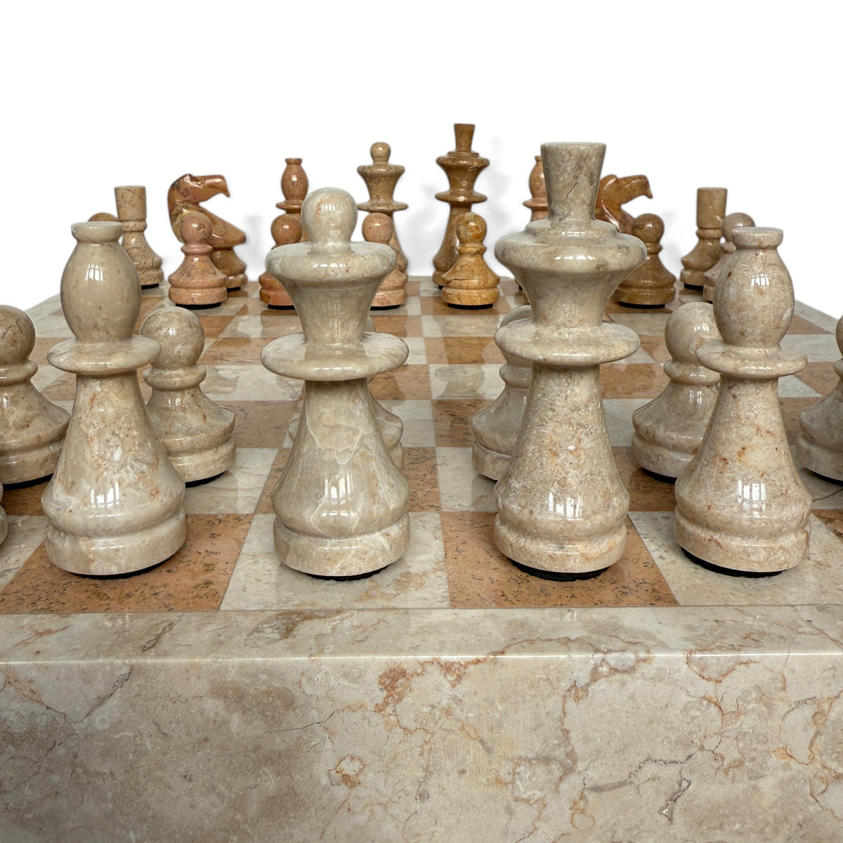 Amber Marble Chess Set