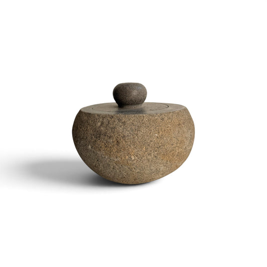 River Stone Lidded Vessel