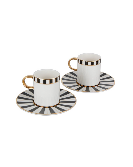 Gilded Palm Coffee Cups - Set of 2