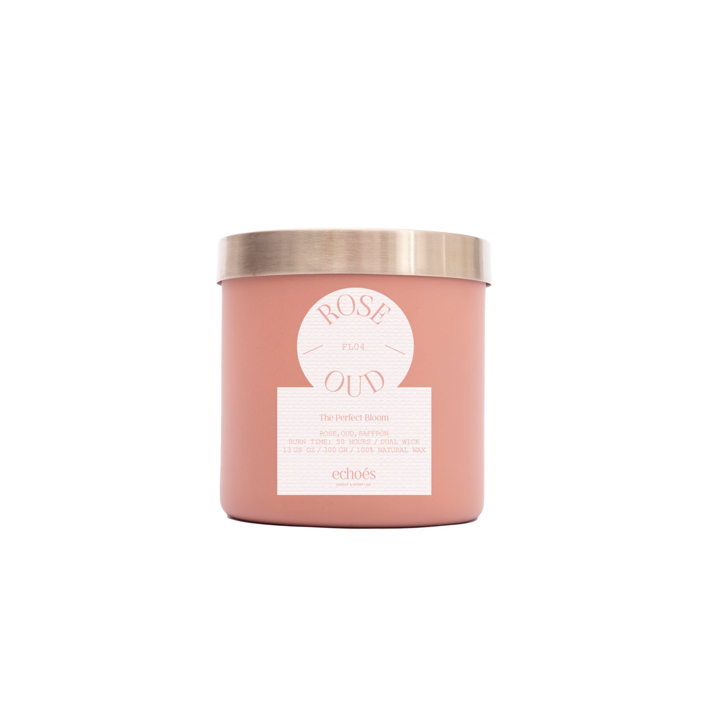Rose & Oud - Medium Size Natural Candle