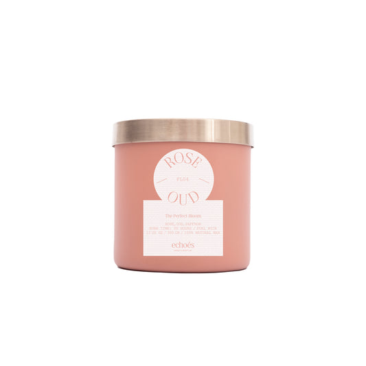 Rose & Oud - Medium Size Natural Candle