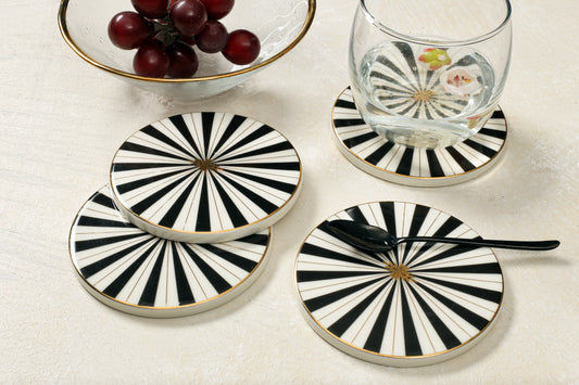 Gilded Palm Coasters - Set of 4