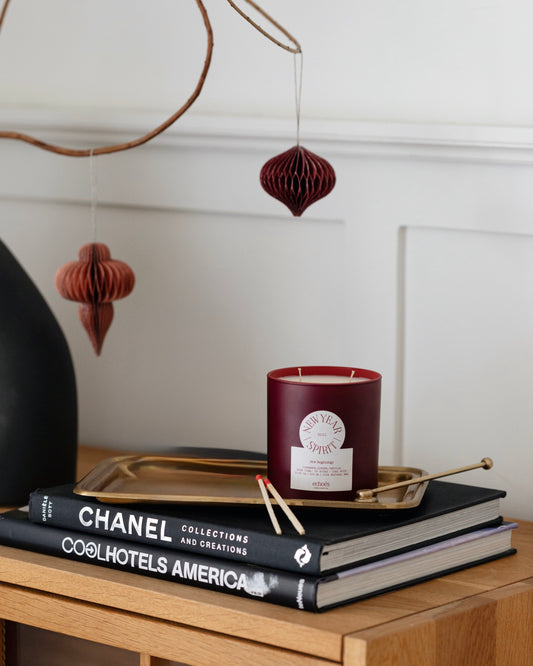 New Year Spirit - Medium Size Natural Candle