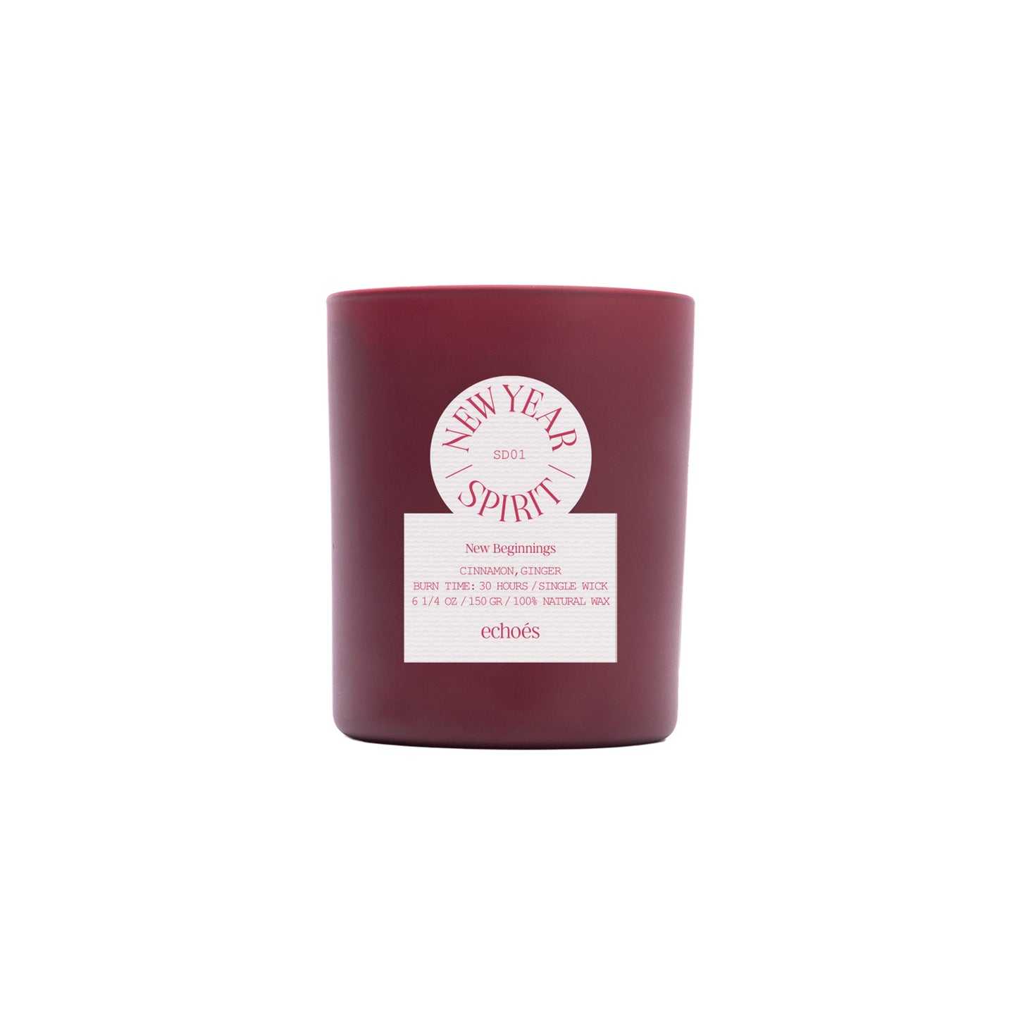 New Year Spirit - Small Size Natural Candle