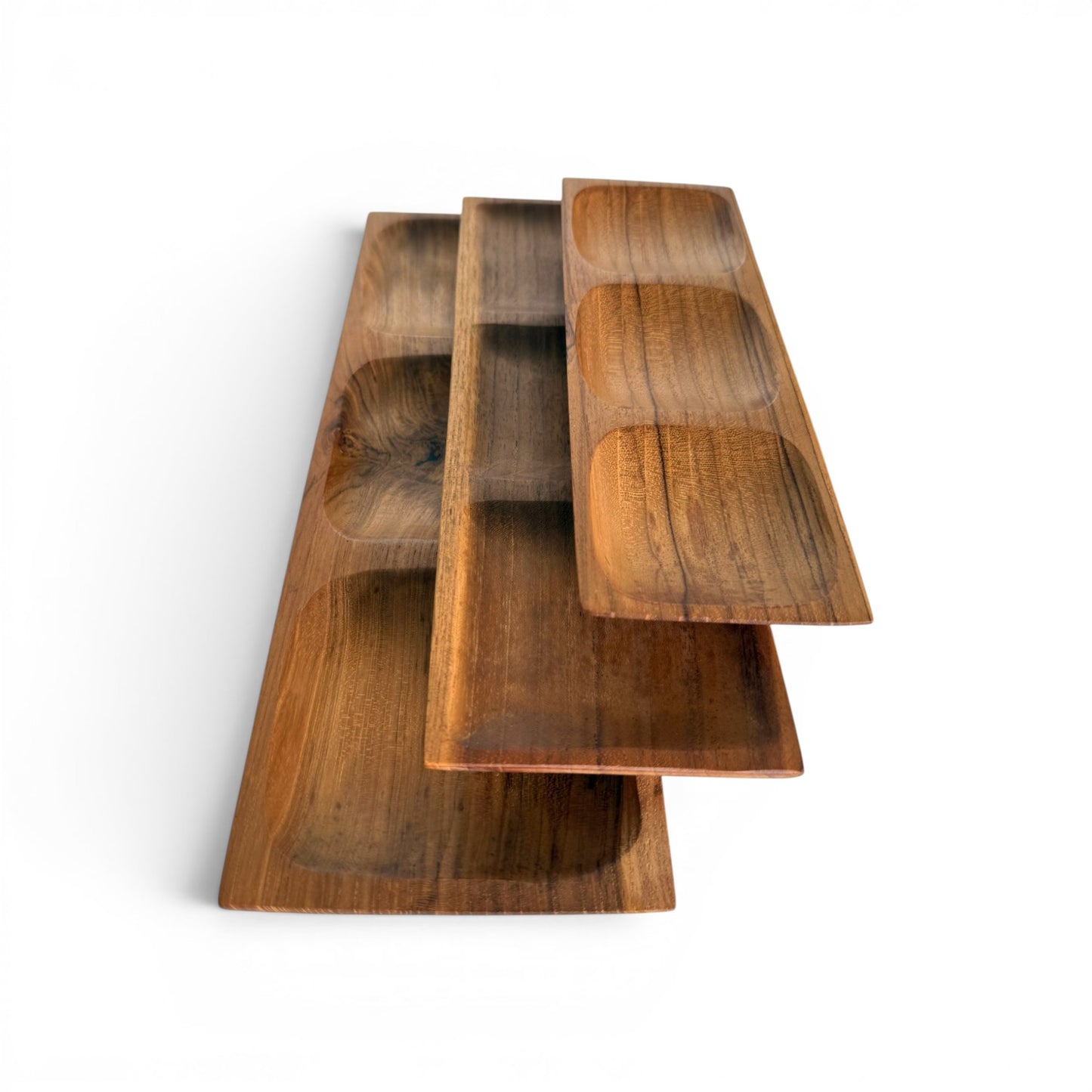 Trio Teak Portion Platter