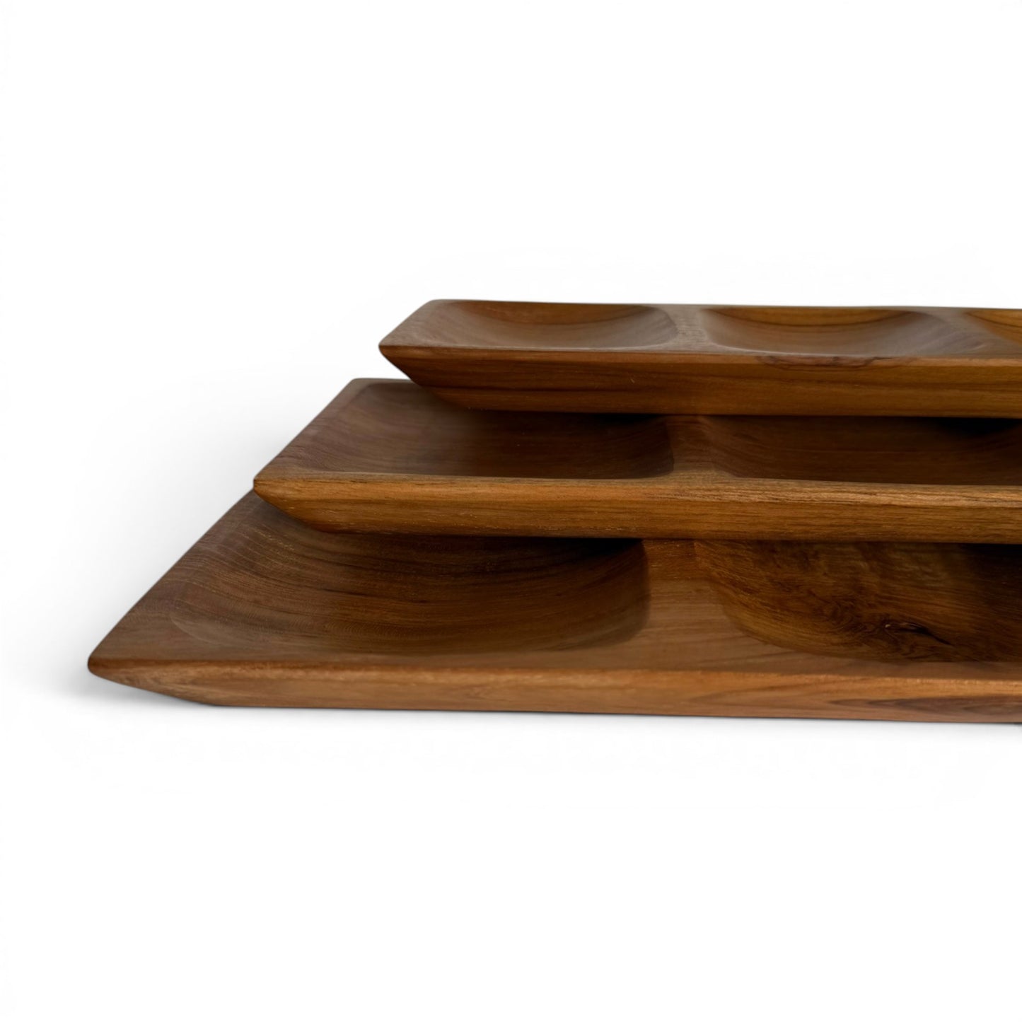 Trio Teak Portion Platter