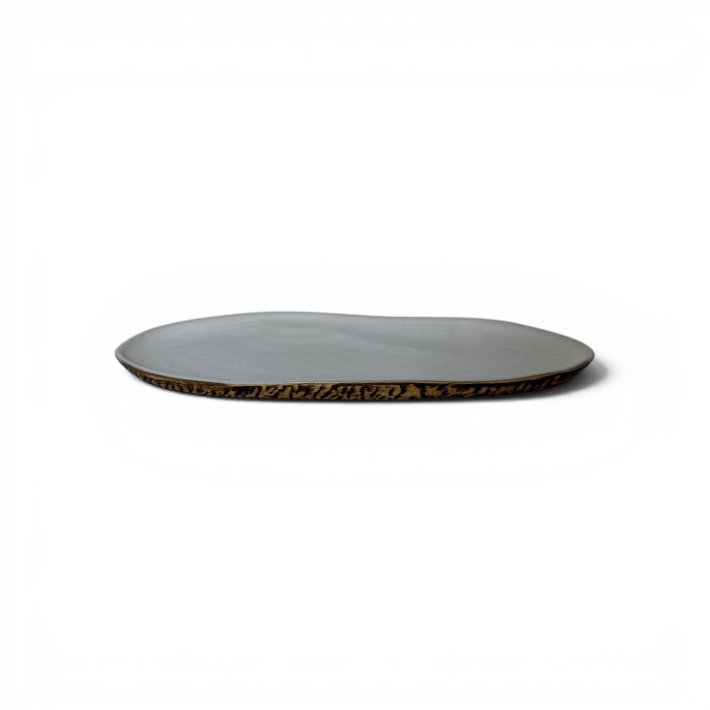 Textured Elongated Stoneware Platter