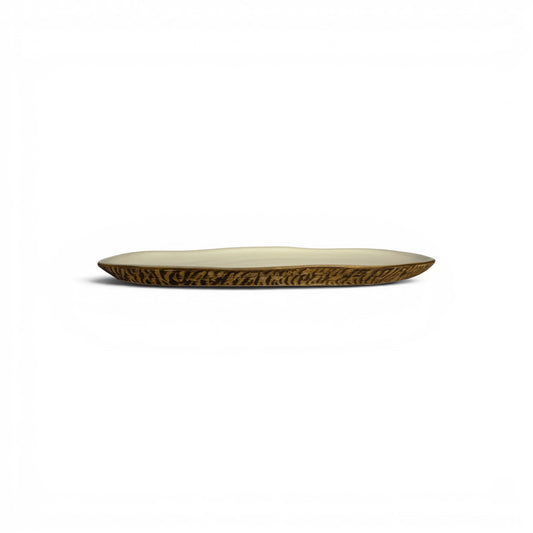 Textured Elongated Stoneware Platter
