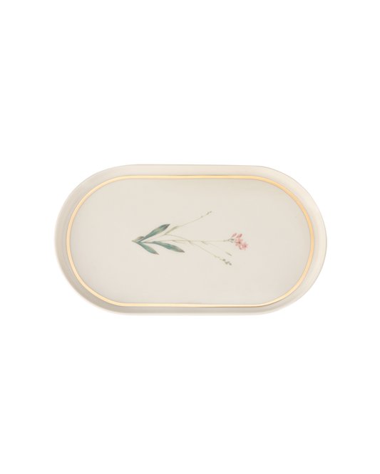 Botanical Large Oval Plate - Pink Wildflower