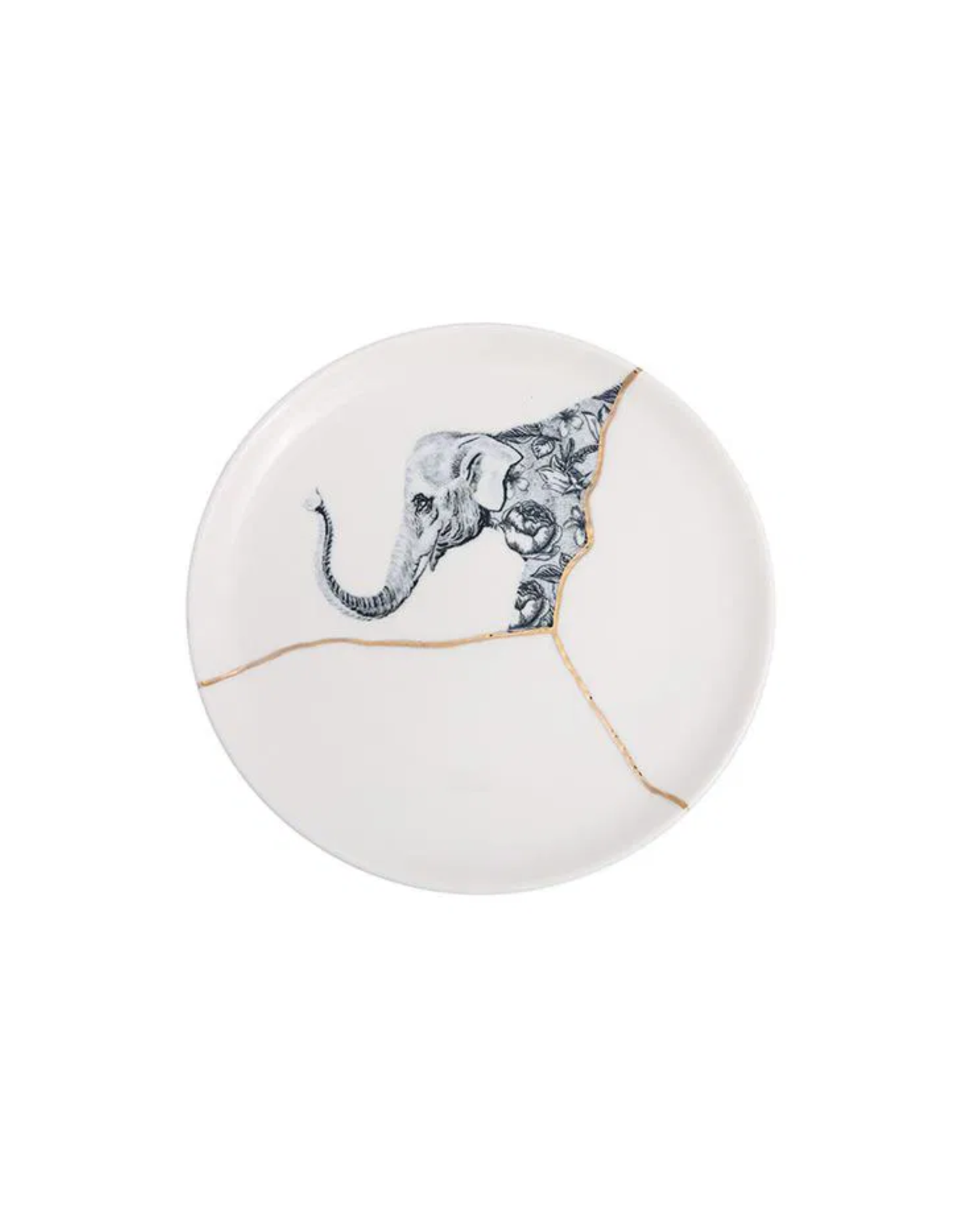 Kintsugi-Inspired Spirits Flat Plate - Elephant