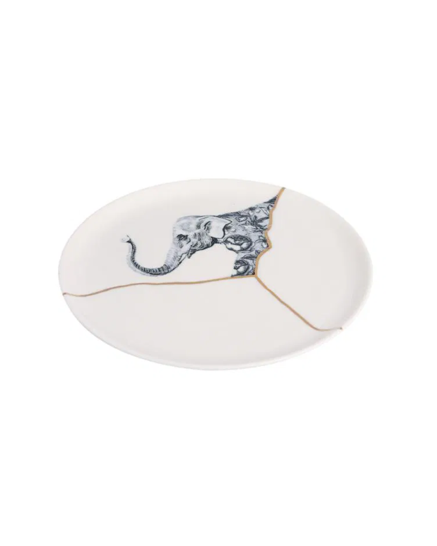 Kintsugi-Inspired Spirits Flat Plate - Elephant