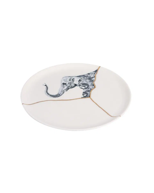 Kintsugi-Inspired Spirits Flat Plate - Elephant