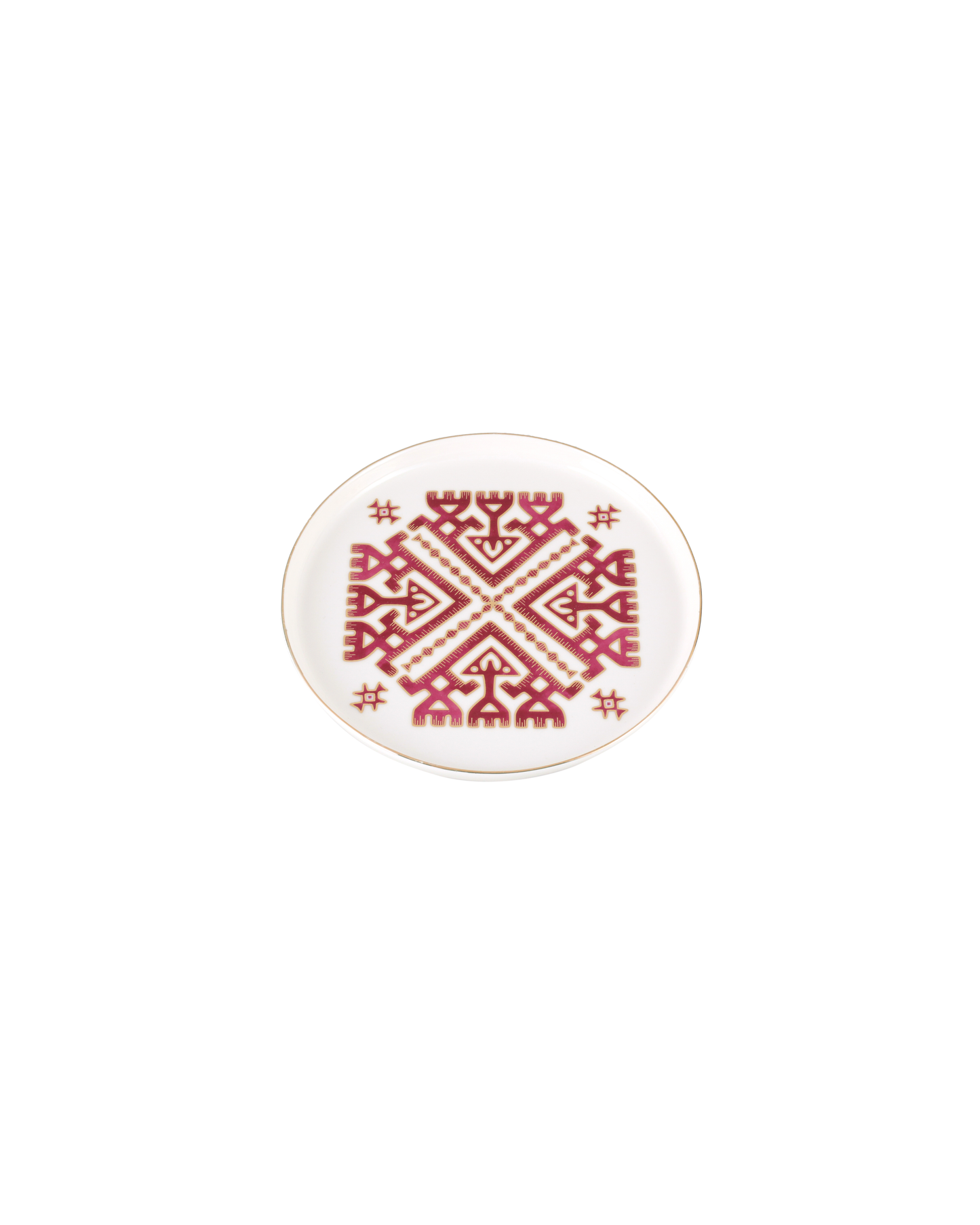 Arabesque Motif Flat Plate - Red
