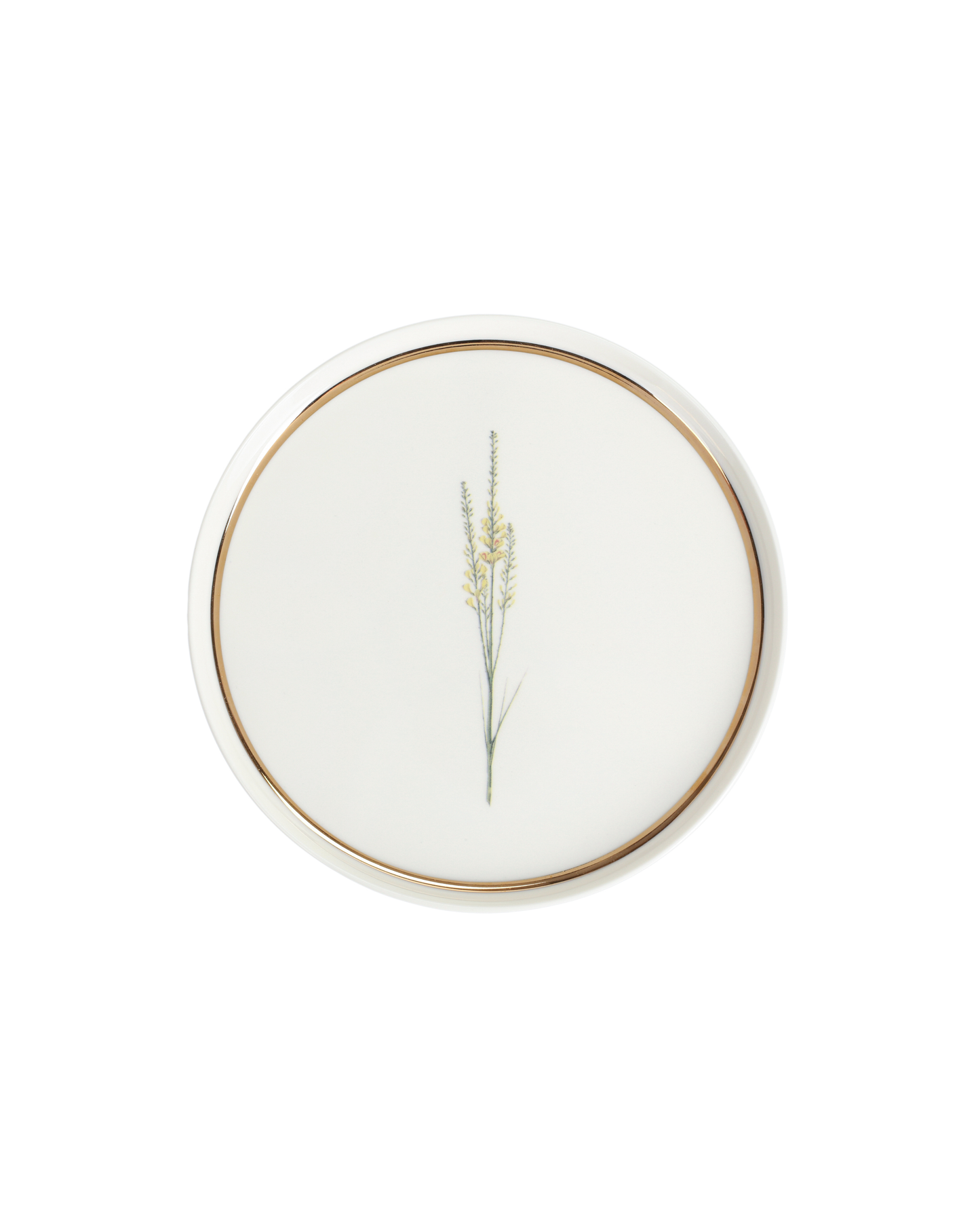 Botanical Flat Plate - Wildflower Plate - Gold Rim - Luxury Tableware - Adorn Malta
