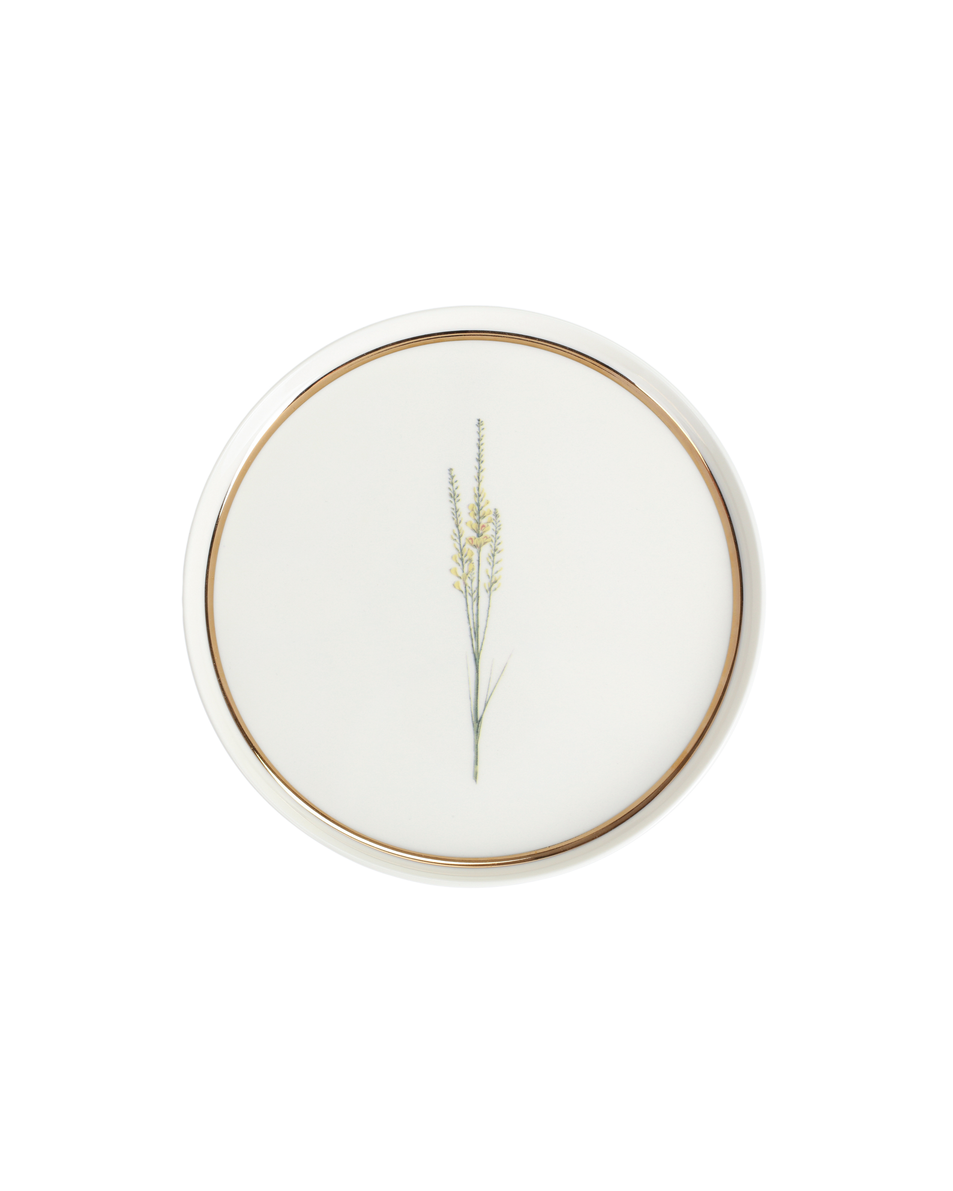 Botanical Flat Plate - Wildflower Plate - Gold Rim - Luxury Tableware - Adorn Malta