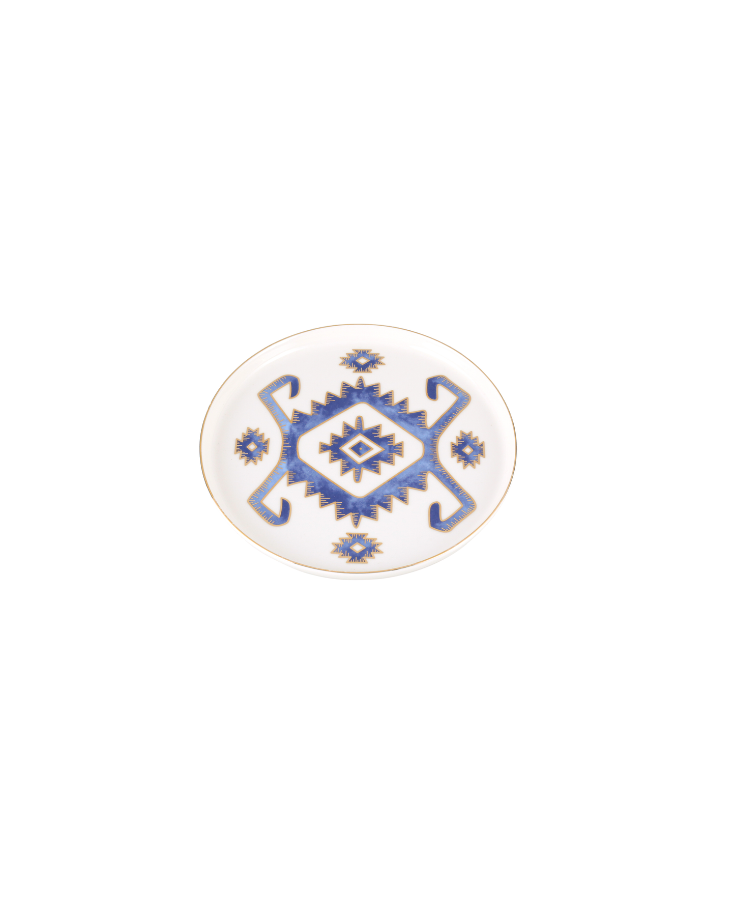 Arabesque Motif Flat Plate - Blue