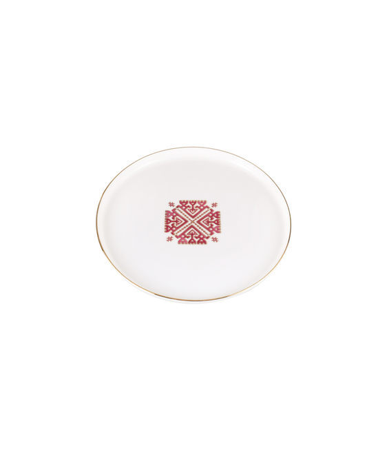 Arabesque Medallion Flat Plate - Red