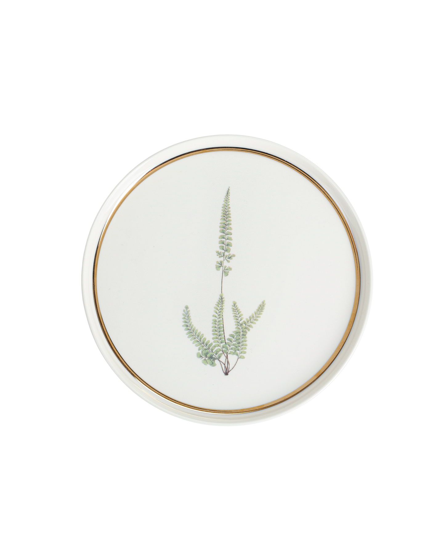 Verdant Fern Plate - Botanical Plate - Gold Rim Plate - Luxury Tableware - Adorn Malta 