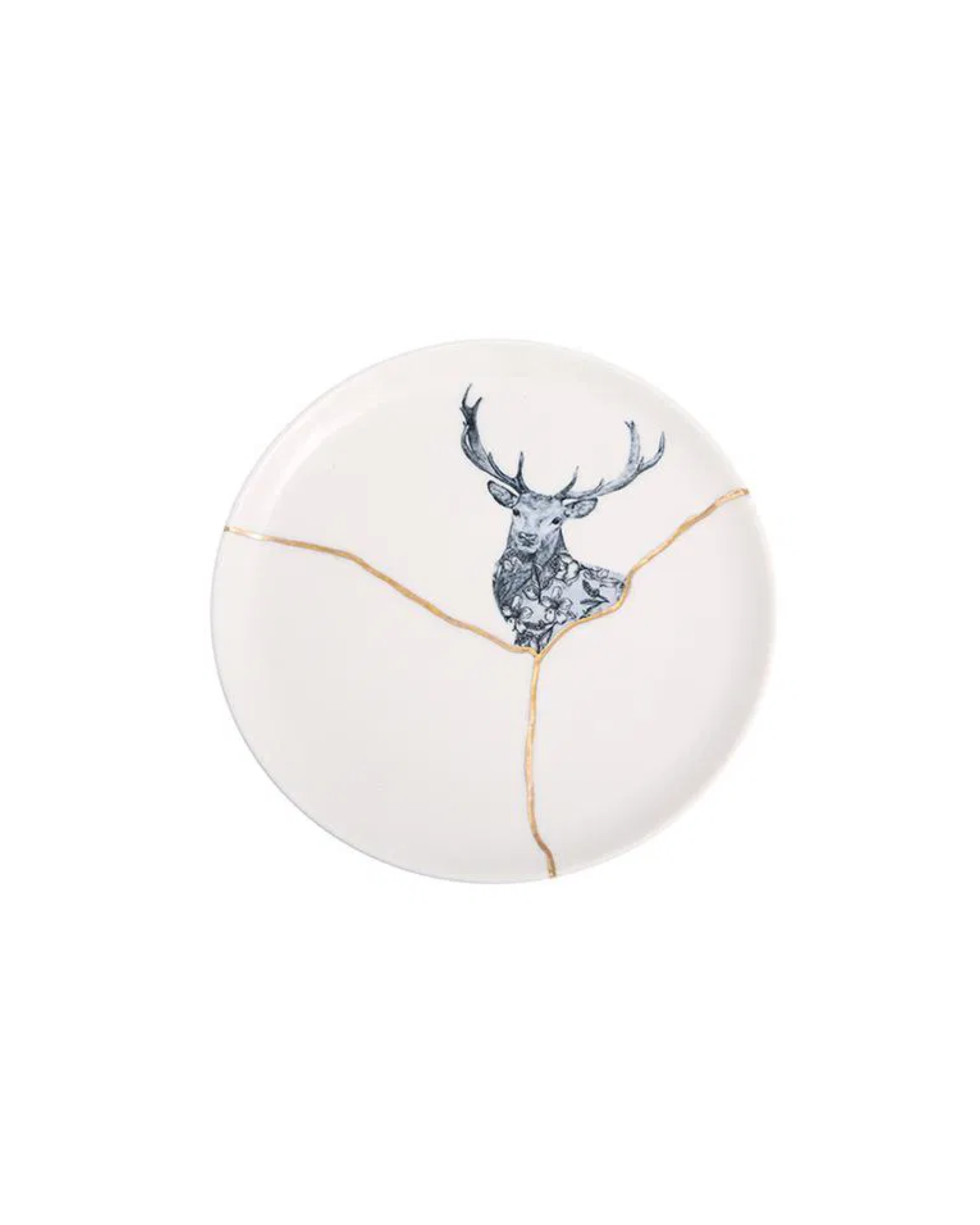 Kintsugi-Inspired Spirits Flat Plate - Deer