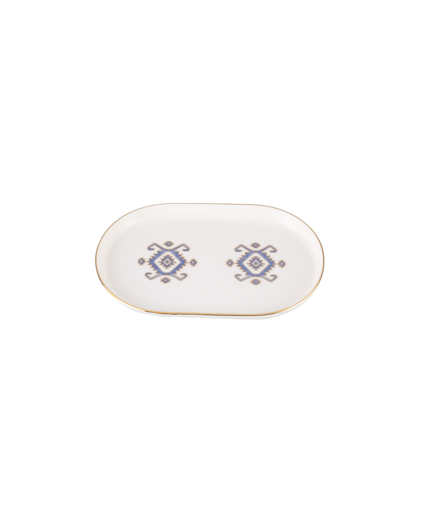 Arabesque Oval Plate - Blue