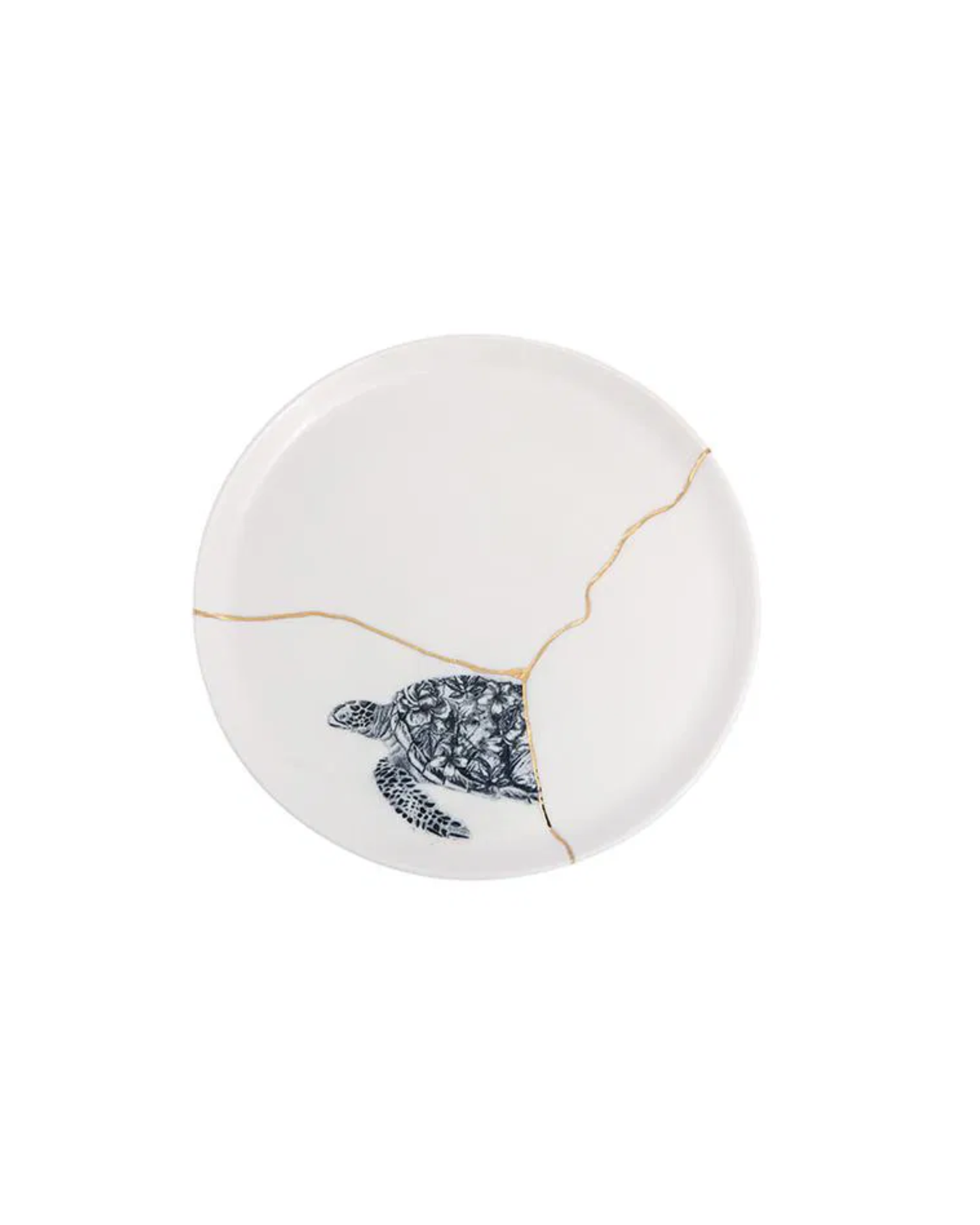 Kintsugi-Inspired Spirits Flat Plate - Turtle