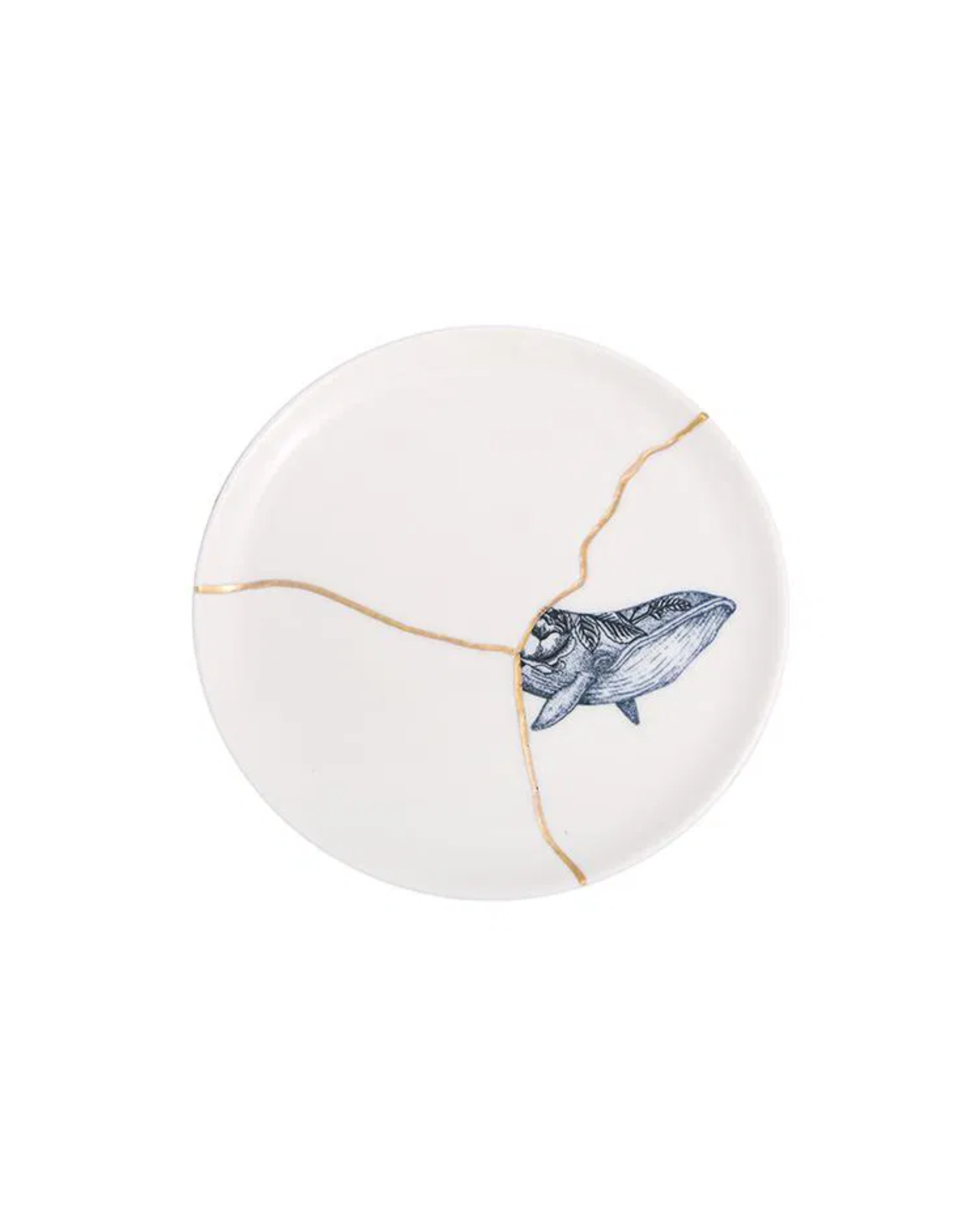 Kintsugi-Inspired Spirits Flat Plate - Whale