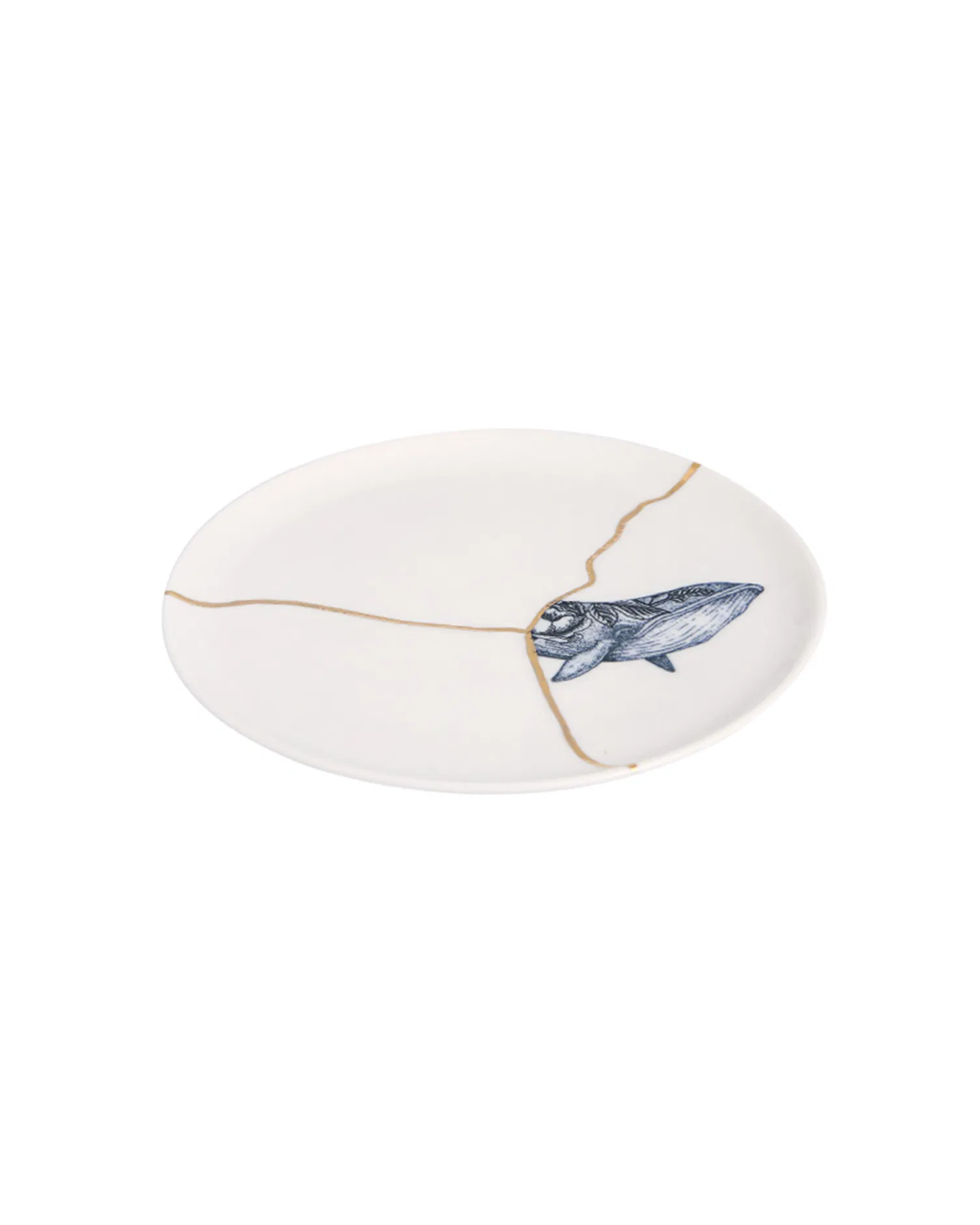 Kintsugi-Inspired Spirits Flat Plate - Whale