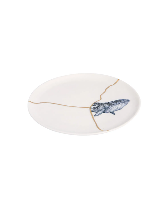 Kintsugi-Inspired Spirits Flat Plate - Whale
