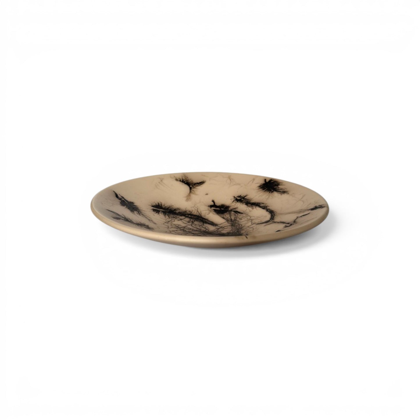 Raku Feather Bowl