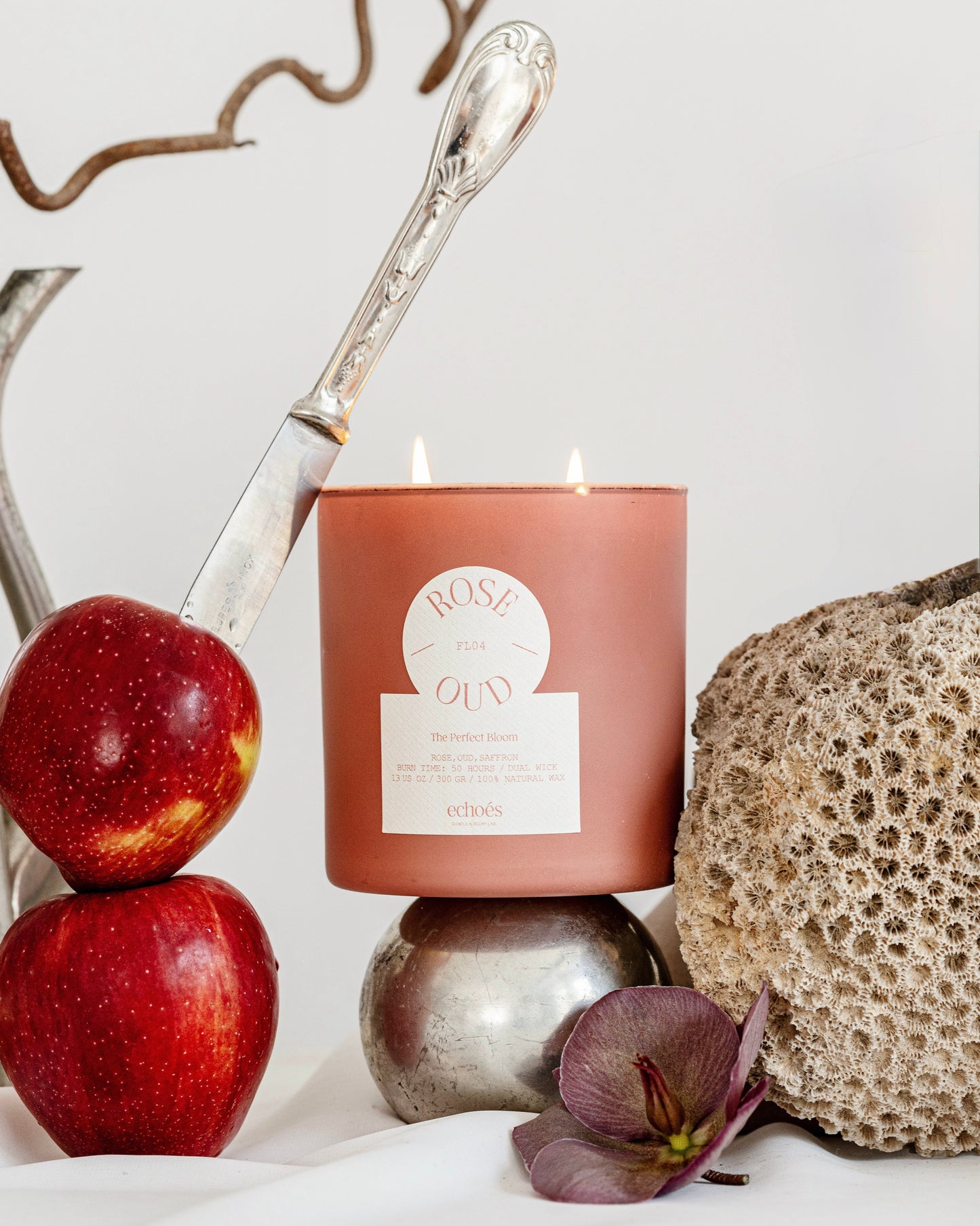 Rose & Oud - Medium Size Natural Candle